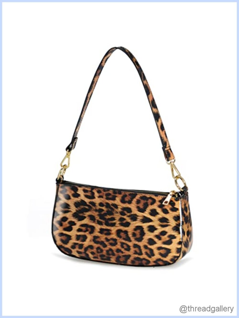HOXIS Leopard Glossy Patent Vegan Leather Crossbody Clutch Purse